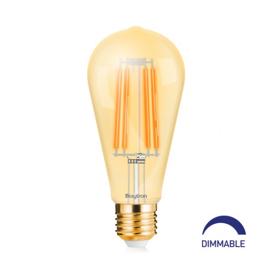 Λάμπα led ST64 μελί 6W E27 2200K dimmable