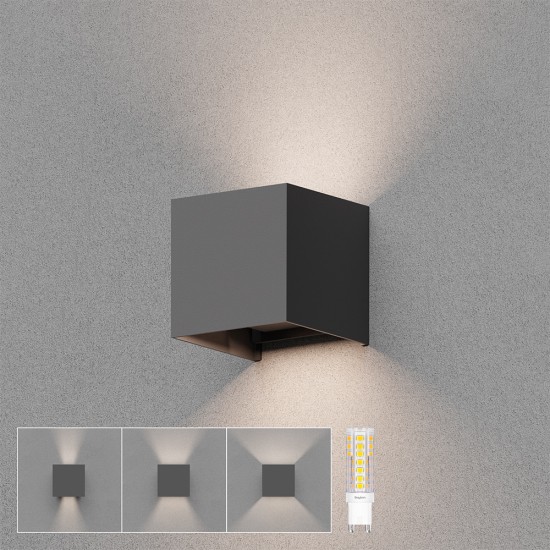 Απλίκα "Vecta" IP54 Ανθρακί (Λάμπα G9 6,5w εμπεριέχεται)