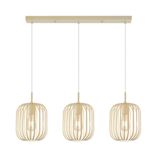 Κρεμαστό φωτιστικό ράγα 3 x Ε27 μπεζ