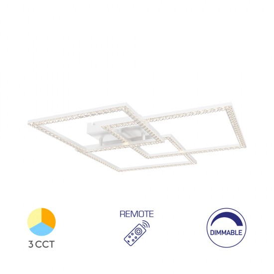 Οροφής led "Crystal" 80w 8800lm CCT με Control