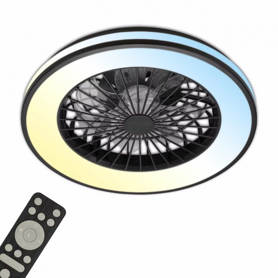 Ανεμιστήρας οροφής 49w 5300lm CCT με control μαύρος