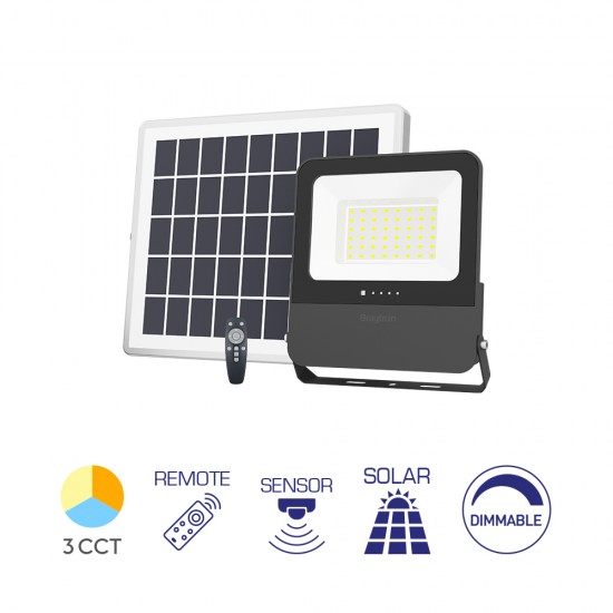 Προβολέας ηλιακός (solar) IP65 100w (30w) 600lm 3CCT