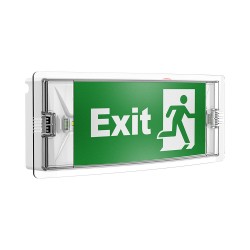 BRY-EXIT-LED-3W-HNG-IP54-WHT-EMERGENCY EXIT