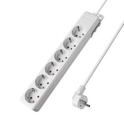 Πολύπριζο Xline 6Θ. 3X1,5mm 5m Καλώδιο Με Βάση Στήριξης