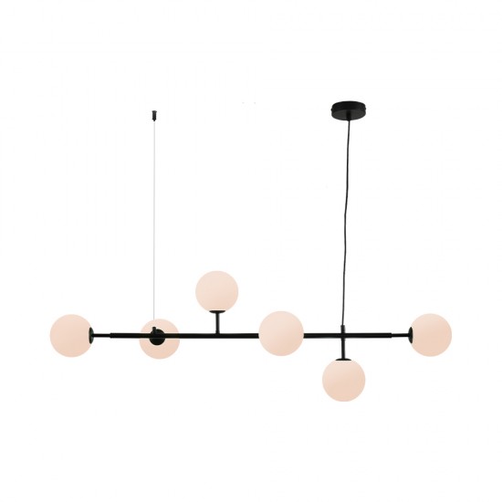 Κρεμαστή ράγα 6 x G9 μαύρη