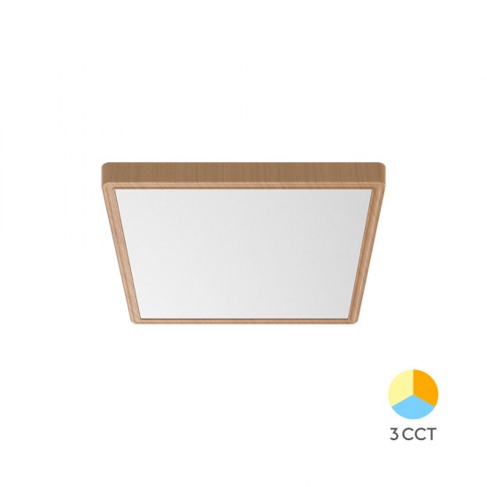 Πλαφονιέρα "Jade" slim 26W CCT Ξύλο 30x30
