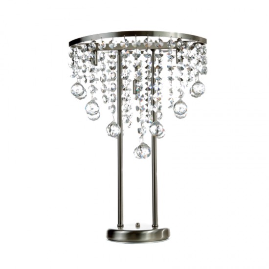 InLight Επιτραπέζιο φωτιστικό από χρώμιο μέταλλο και διάφανα κρύσταλλα 3XG9 D:52cm (3360) InLight Επιτραπέζιο φωτιστικό από χρώμιο μέταλλο και διάφανα κρύσταλλα 3XG9 D:52cm (3360)