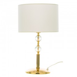 InLight Επιτραπέζιο φωτιστικό από χρυσό μέταλλο κρύσταλλο και υφασμάτινο καπέλο 1XE27 D:59cm (3422-Χρυσό)