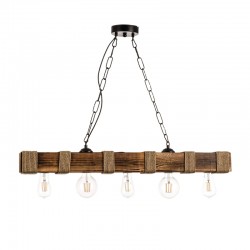 InLight Κρεμαστό φωτιστικό από ξύλο και σχοινί 5XE27 D:90cm (5318-5)