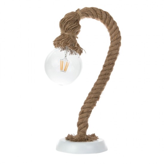 InLight Επιτραπέζιο φωτιστικό από καφέ σχοινί 1XE27 D:46cm (3439-WH) InLight Επιτραπέζιο φωτιστικό από καφέ σχοινί 1XE27 D:46cm (3439-WH)