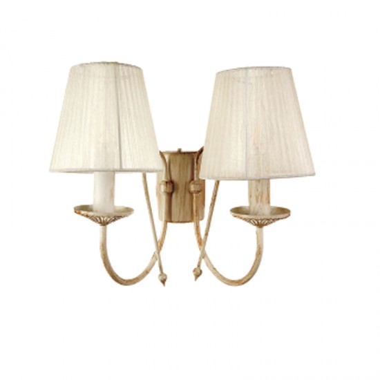 InLight Επιτοίχιο φωτιστικό από μέταλλο σε μπεζ πατίνα και υφασμάτινο καπέλο 2XE14 D:30cm (43359) InLight Επιτοίχιο φωτιστικό από μέταλλο σε μπεζ πατίνα και υφασμάτινο καπέλο 2XE14 D:30cm (43359)