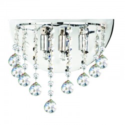 InLight Επιτοίχιο φωτιστικό από χρώμιο μέταλλο και διάφανα κρύσταλλα 2XG9 D:28cm (43218)