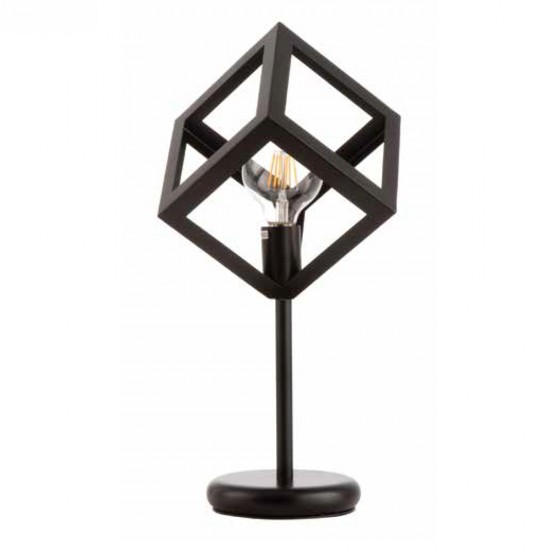 InLight Επιτραπέζιο φωτιστικό από μαύρο μέταλλο 1XE27 D:50cm (3442-BL)