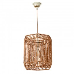 InLight Κρεμαστό φωτιστικό καφέ από σχοινί 1XE27 D:24cm (4504)