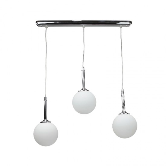 InLight Κρεμαστό φωτιστικό από χρώμιο μέταλλο και λευκή οπαλίνα 3XG9 D:60cm (4515-3 ΡΑΓΑ) InLight Κρεμαστό φωτιστικό από χρώμιο μέταλλο και λευκή οπαλίνα 3XG9 D:60cm (4515-3 ΡΑΓΑ)