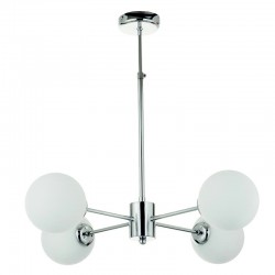 InLight Κρεμαστό φωτιστικό από χρώμιο μέταλλο και λευκή οπαλίνα 4XG9 D:45cm (5321-4)
