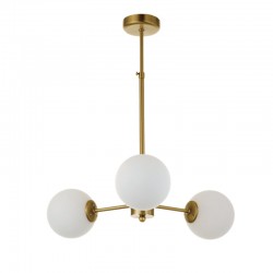 InLight Κρεμαστό φωτιστικό από χρυσό ματ μέταλλο και λευκή οπαλίνα 3XG9 D:45cm (5316-3)
