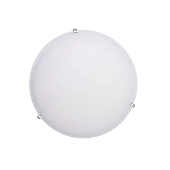 InLight Πλαφονιέρα οροφής από χρώμιο μέταλλο και λευκό γυαλί 2XE27 D:40cm (42154-Α) InLight Πλαφονιέρα οροφής από χρώμιο μέταλλο και λευκό γυαλί 2XE27 D:40cm (42154-Α)