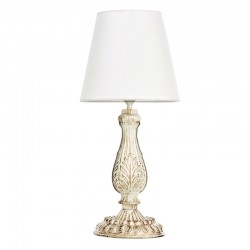 InLight Επιτραπέζιο φωτιστικό από μέταλλο σε μπεζ πατίνα και υφασμάτινο καπέλο 1XE14 D:40cm (3468)