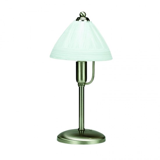 InLight Επιτραπέζιο φωτιστικό από νίκελ ματ μέταλλο και λευκό γυαλί 1XE14 D:34cm (3432-Λευκό)