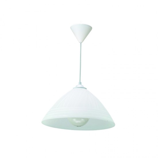 InLight Κρεμαστό φωτιστικό από λευκό γυαλί 1XE27 D:30cm (4409-Β-Λευκό)