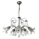 InLight Κρεμαστό φωτιστικό από χρώμιο μέταλλο κρύσταλλα και λευκό γυαλί 5XE14 D:60cm  (5300-5-CH)