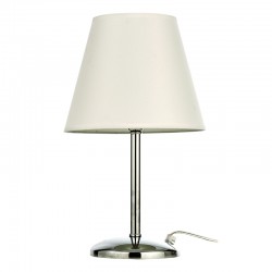 InLight Επιτραπέζιο φωτιστικό από μέταλλο σε χρώμιο απόχρωση και υφασμάτινο καπέλο 1XE14 D:40cm (3425-Χρώμιο)