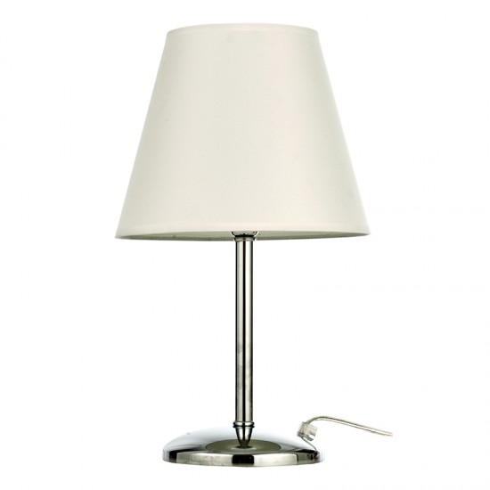 InLight Επιτραπέζιο φωτιστικό από μέταλλο σε χρώμιο απόχρωση και υφασμάτινο καπέλο 1XE14 D:40cm (3425-Χρώμιο)