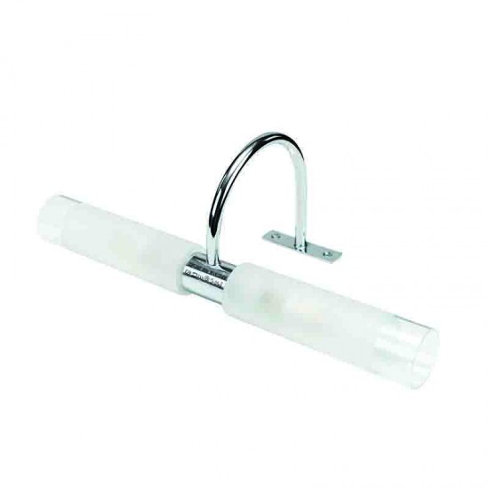 InLight Επιτοίχιο φωτιστικό από χρώμιο μέταλλο και αμμοβολή γυαλί 2XG9 D:31,5cm (1046-Χρώμιο)