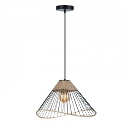 InLight Κρεμαστό φωτιστικό από ρατάν και μαύρο μέταλλο 1XE27 D:48cm (4530)