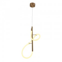 InLight Κρεμαστό φωτιστικό LED 25W 3000K από χρυσαφί μέταλλο και σωλήνα σιλικόνης D:65cm (6015-GL)