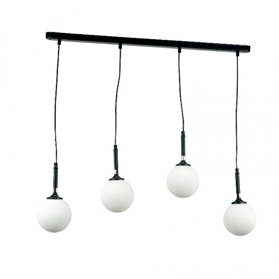 InLight Κρεμαστό φωτιστικό από μαύρο μέταλλο και λευκή οπαλίνα 4XG9 D:80cm (4514-4 ΡΑΓΑ) InLight Κρεμαστό φωτιστικό από μαύρο μέταλλο και λευκή οπαλίνα 4XG9 D:80cm (4514-4 ΡΑΓΑ)