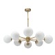 InLight Κρεμαστό φωτιστικό από χρυσό ματ μέταλλο και λευκή οπαλίνα 8XG9 D:75cm (5316-8)