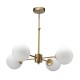 InLight Κρεμαστό φωτιστικό από χρυσό ματ μέταλλο και λευκή οπαλίνα 4XG9 D:45cm (5316-4)