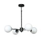 InLight Κρεμαστό φωτιστικό από μαύρο μέταλλο και λευκή οπαλίνα 4XG9 D:45cm (5315-4)