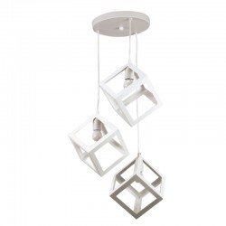 InLight Κρεμαστό φωτιστικό από λευκό μέταλλο 3XE27 D:30cm (4400-3-WH-ΡΟΖΕΤΑ)