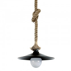 InLight Κρεμαστό φωτιστικό από καφέ σχοινί και μαύρο μέταλλο 1XE27 D:36cm (4382-BL)