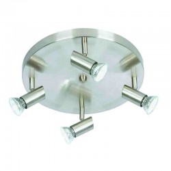 InLight Επιτοίχιο σποτ από μέταλλο σε νίκελ ματ απόχρωση 4XGU10 D:30cm (9075-4Φ-Νίκελ Ματ)