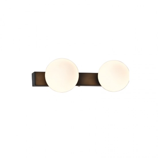 InLight Επιτοίχιο φωτιστικό από μαύρο μέταλλο και λευκή οπαλίνα 2XG9 D:40cm (43422-2)