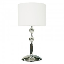 InLight Επιτραπέζιο φωτιστικό από χρώμιο μέταλλο κρύσταλλο και υφασμάτινο καπέλο 1XE27 D:59cm (3422-Χρώμιο)