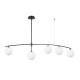 InLight Κρεμαστό φωτιστικό από μαύρο μέταλλο και λευκή οπαλίνα 5XG9 D:140cm (6037-5)