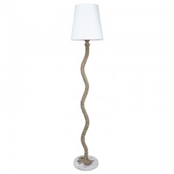 InLight Επιδαπέδιο φωτιστικό από καφέ σχοινί και υφασμάτινο καπέλο 1XE27 D:138cm (45364-WH)