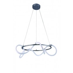 InLight Κρεμαστό φωτιστικό LED 60W 3000K από χρώμιο μέταλλο και σωλήνα σιλικόνης D:60cm (6017-B-CH)