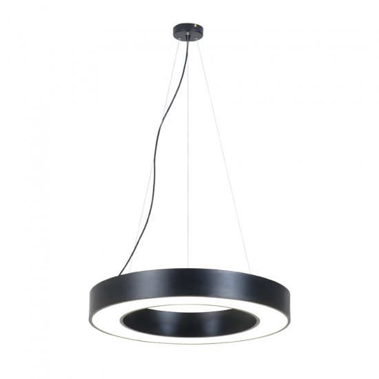 InLight Κρεμαστό φωτιστικό LED 70W 3000K σε μαύρη απόχρωση D:120cm (6041-120-BL)