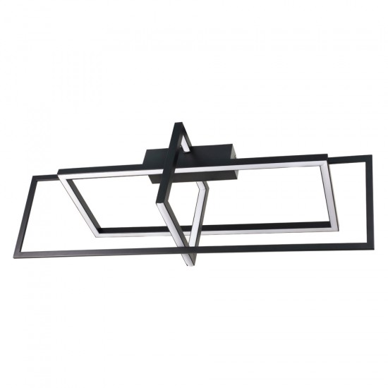 InLight Πλαφονιέρα οροφής LED 35W 3000Κ σε μαύρη απόχρωση D:90cm (6055-BL)