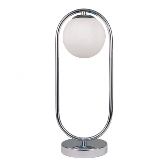 InLight Επιτραπέζιο φωτιστικό σε χρώμιο απόχρωση και λευκή οπαλίνα 1XG9 D:40cm (3017-CH)