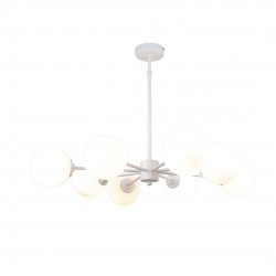 InLight Κρεμαστό φωτιστικό από λευκό μέταλλο και λευκή οπαλίνα 6XG9 D:70cm (5012-8)