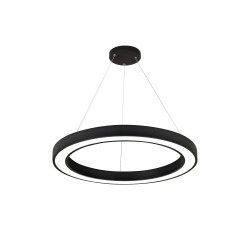 InLight Κρεμαστό φωτιστικό LED 68W 3CCT (by switch on base) σε μαύρη απόχρωση D:60cm (6073-60-BL)