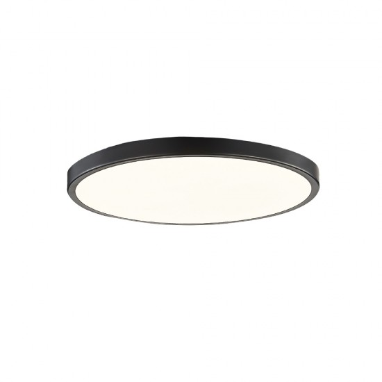 InLight Πλαφονιέρα οροφής LED 24W 3CCT (by switch on base) από μαύρο μέταλλο και ακρυλικό D:30cm (42035-D-Black)