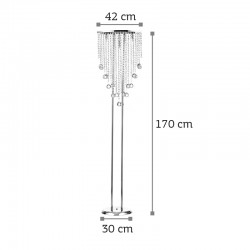 InLight Επιδαπέδιο φωτιστικό από χρώμιο μέταλλο και διάφανα κρύσταλλα 3XG9 D:170cm (45334)